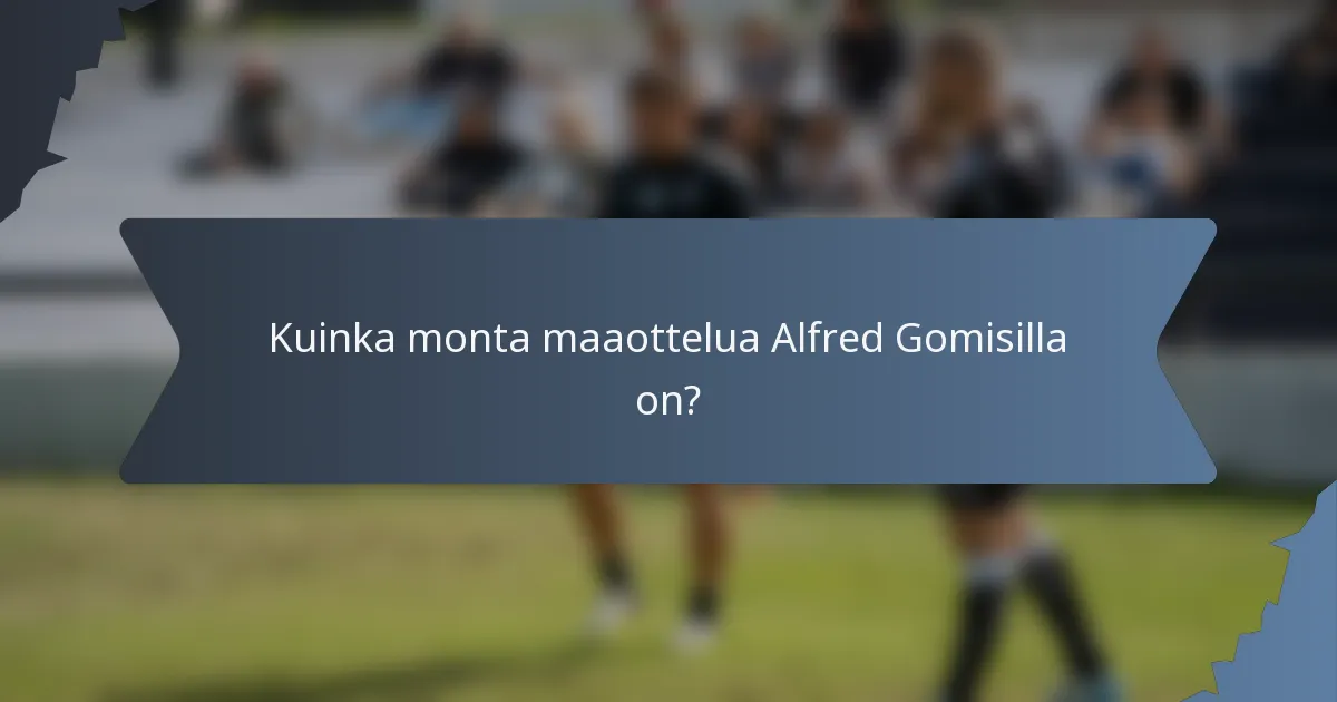 Kuinka monta maaottelua Alfred Gomisilla on?