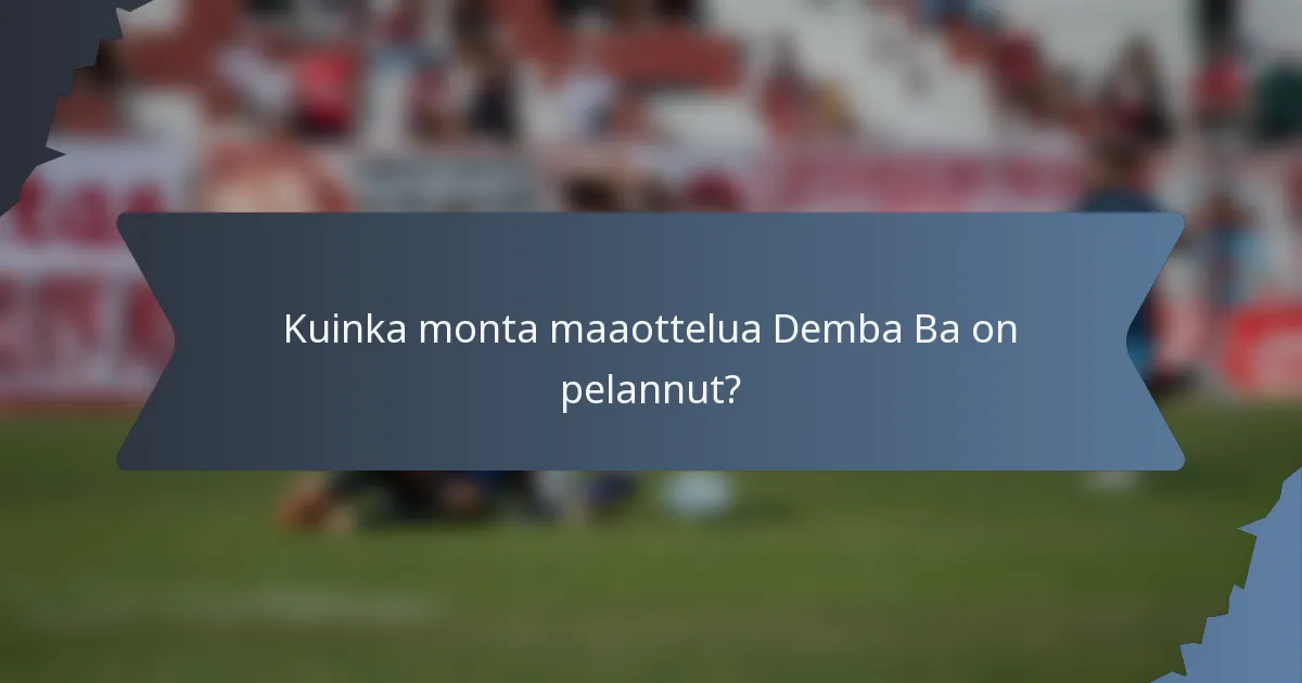 Kuinka monta maaottelua Demba Ba on pelannut?