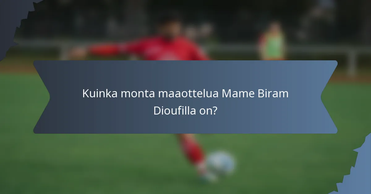 Kuinka monta maaottelua Mame Biram Dioufilla on?